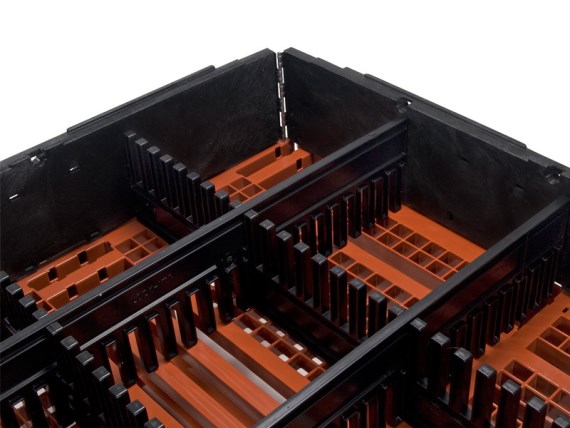 Aufsatzrahmen mit Trenneinsätzen für Paletten